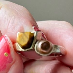 Ring, gemstone, Sz 7.25, silver tone jewelry